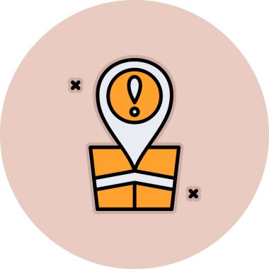 harita işaretçi düz simgesi beyaz arka plan, vektör, illüstrasyon izole