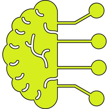 Beyin. Web simgesi basit illüstrasyon