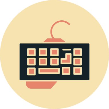 Klavye. Web simgesi vektör illüstrasyonu