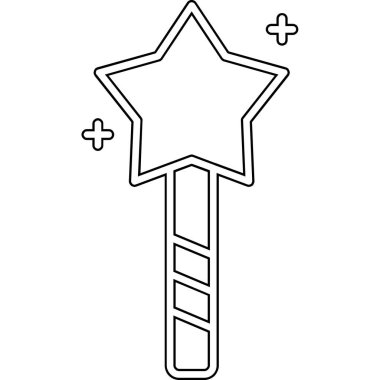 Yıldız değneği simgesi. Beyaz arkaplanda izole edilmiş web tasarımı için yıldız çubuğu vektör simgesi