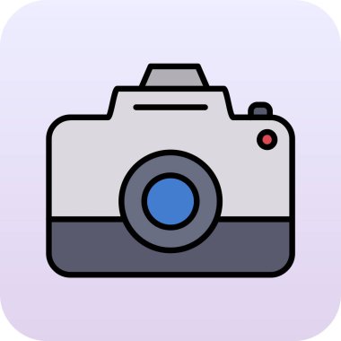 kamera vektörü düz renk simgesi