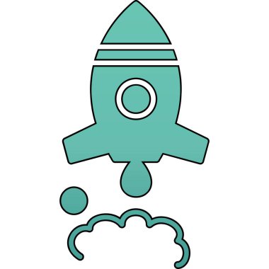 roket simgesi, vektör illüstrasyonu