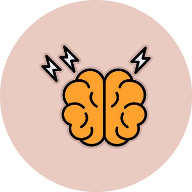 Beyin. Web simgesi basit illüstrasyon