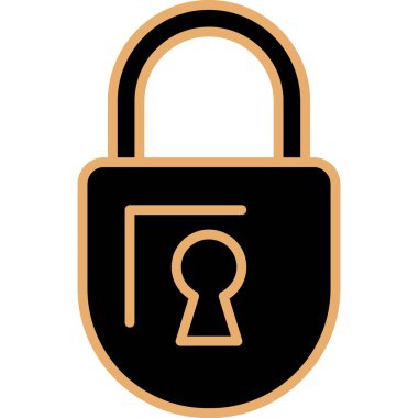 asma kilit düz vektör simgesi