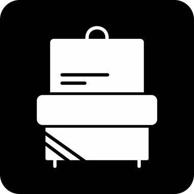 Modern b 'nin vektör illüstrasyonu çanta simgesinden yoksun