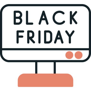 Kara Cuma vektör düz simgesi