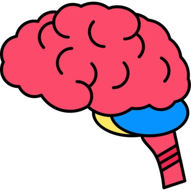 beyin simgesi, dış hat vektörü