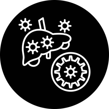 Moda tarzında izole edilmiş bir virüs simgesi