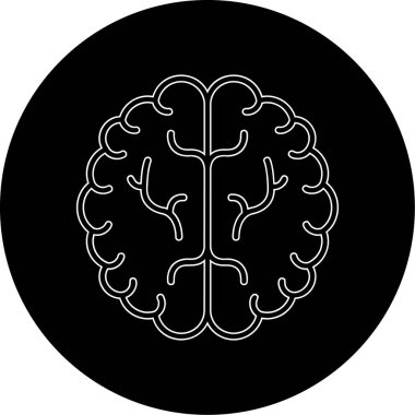 Moda Biçimli Beyin Simgesi İzole Arkaplan