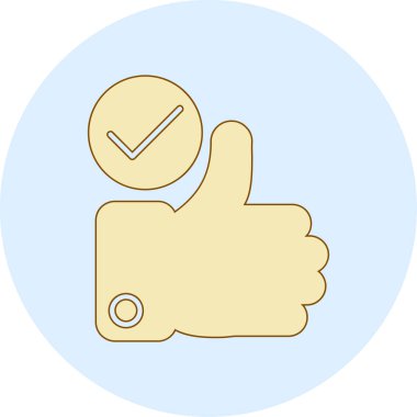 Başparmak yukarı. Basit tasarım. vektör illüstrasyonu