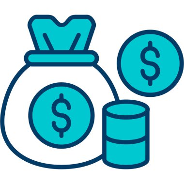 para ve finans renkli vektör simgesi