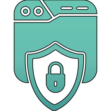 Güvenli kilit simgesi, vektör illüstrasyonu