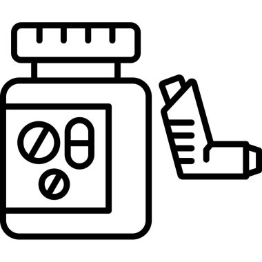 Uyuşturucu ve hap çizgisi ikon vektör çizimi tasarımı