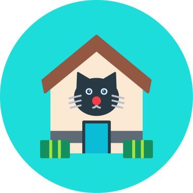 ev vektörü düz renk simgesi