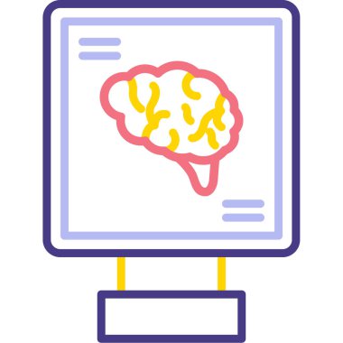 Beyin. Web simgesi basit illüstrasyon