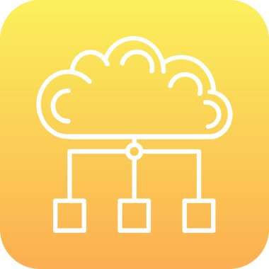 bulut hesaplama vektörü simgesi