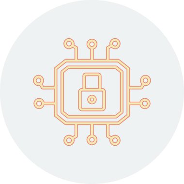 çip çipi simgesi. Web tasarımı için Cpu vektör simgelerinin düz çizimi