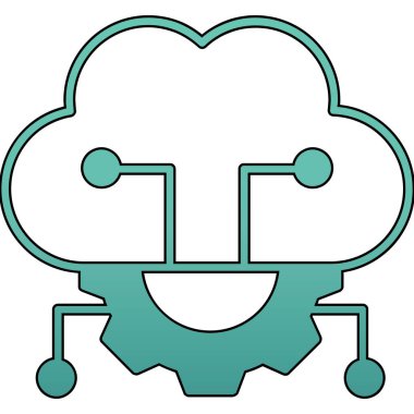 Bulut hesaplama simgesi, vektör illüstrasyonu basit tasarım