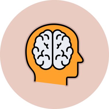 Beyin. Web simgesi basit illüstrasyon