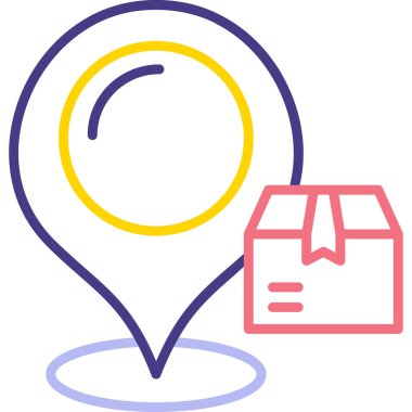 Teslimat Konumu simgesi, vektör illüstrasyonu