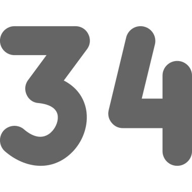 3 numara 4 işaret simgesi tasarımı