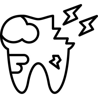 Diş ikonu. Web için diş vektörü simgesinin özet çizimi