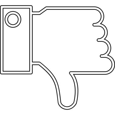 başparmak aşağı simgesi. İnce çizgi vektör tasarımı. düzenlenebilir vuruş