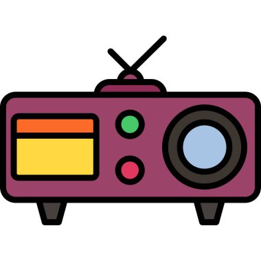 Televizyon vektör simgesi. beyaz arkaplanda izole edilmiş çizgi film tarzı simgesi. vektör.