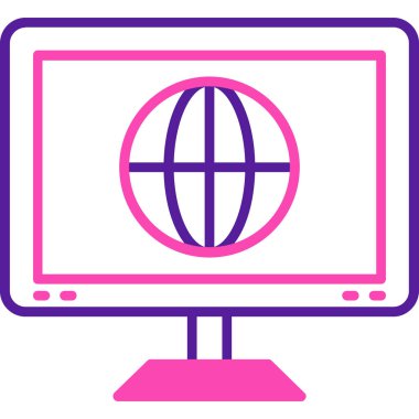 Monitör. Web simgesi basit illüstrasyon