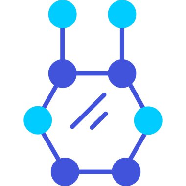 Molekül ikon vektörü. İnce çizgi işareti. izole edilmiş sınır sembolü çizimi