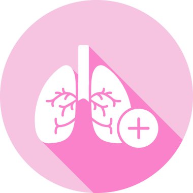 akciğer simgesi ve vektör illüstrasyonu beyaz arkaplanda izole edildi