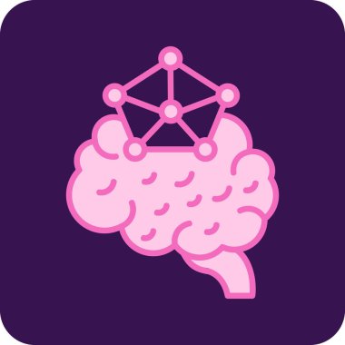 Beyin. Web simgesi basit illüstrasyon