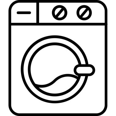 Çamaşır makinesi. Web simgesi basit illüstrasyon