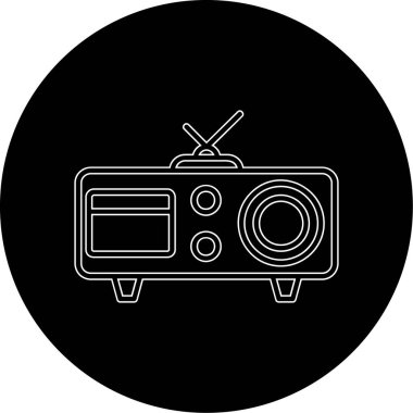 vektör radyo simgesi, basit vektör illüstrasyonu