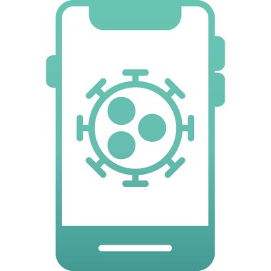 Tıbbi maske simgesi olan akıllı telefon