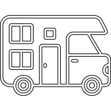 Ambulans simgesi. Ambulans vektör simgesi web için anahat çizimi