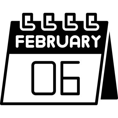 Şubat ayındaki düz simge tasarımı