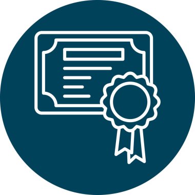 Sertifika ikonu vektör illüstrasyonu