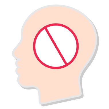 Beyaz arka planda izole edilmiş hiçbir insan kafası simgesi yok. İnsan sembolü stok vektör illüstrasyonu