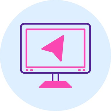 bilgisayar monitörü simgesi modern basit vektör illüstrasyonu