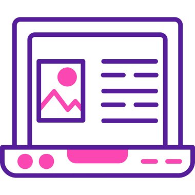 dizüstü bilgisayar simgesi, vektör illüstrasyonu