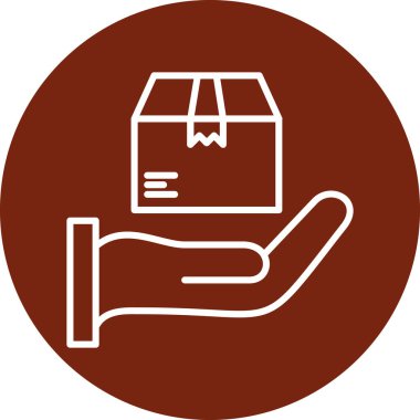 Poşet simgesini tutan bir elin vektör çizimi