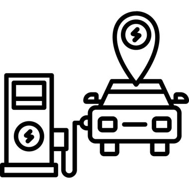 otomobil istasyonu GPS simgesi taslak biçimi
