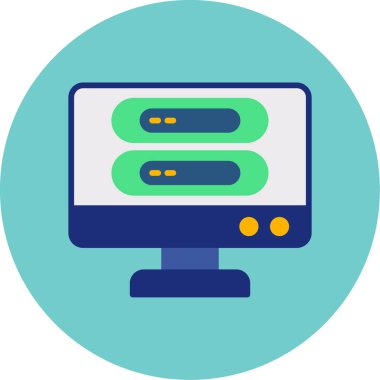 Monitör. Web simgesi basit illüstrasyon