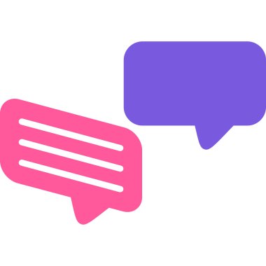 Konuşma balonu ikonu. Web için sohbet vektör simgelerinin basit çizimi