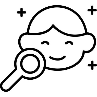 İnsan kafası simgesi olan büyüteç