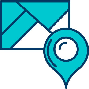 e-posta konumu pin simgesi ile doldurulmuş - taslak biçimi