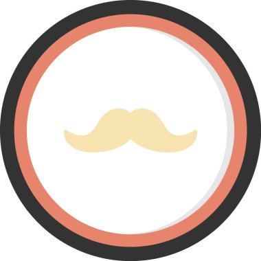 Bıyıklı hippi. Web simgesi vektör illüstrasyonu