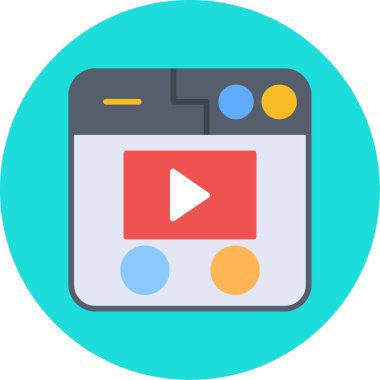 video. Web simgesi basit illüstrasyon