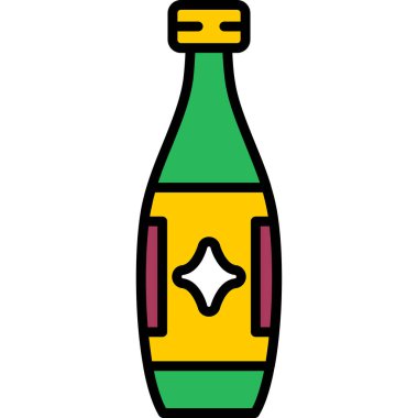 Bira şişesi ikonu. ana hatlı bira şişesi vektör simgesi rengi düz izole